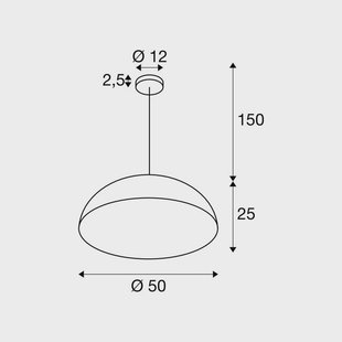 SLV hanglamp Forchini M, 50 cm, zwart/goudkleurig, metaal