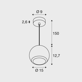 SLV hanglamp Light Eye 150, wit, Ø 15 cm, metaal
