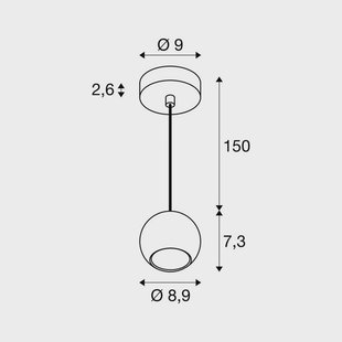 SLV hanglamp Light Eye 90, zwart, Ø 9 cm, metaal