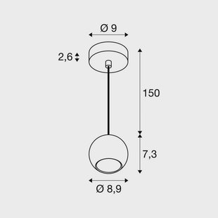 SLV hanglamp Light Eye 90, wit, Ø 9 cm, metaal