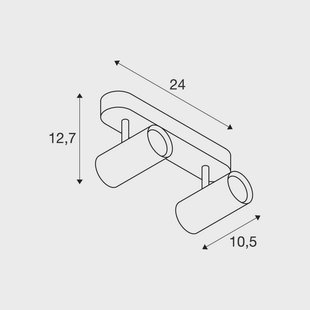 SLV LED plafondspot Noblo, zwart, 2.700 K, lengte 24 cm