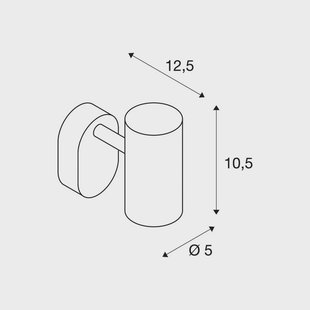 SLV LED wandspot Noblo, 3.000 K, wit, 13 cm, metaal