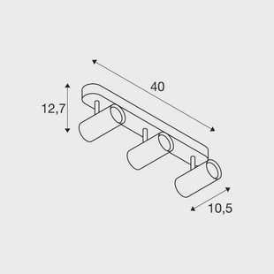 SLV LED plafondspot Noblo, 2.700 K, wit, lengte 40 cm