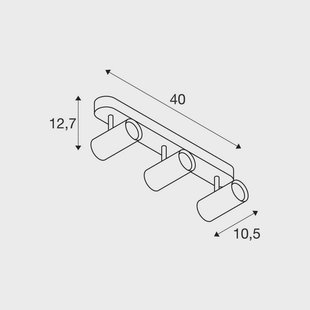 SLV LED plafondspot Noblo, zwart, dimbaar naar warm, 40 cm
