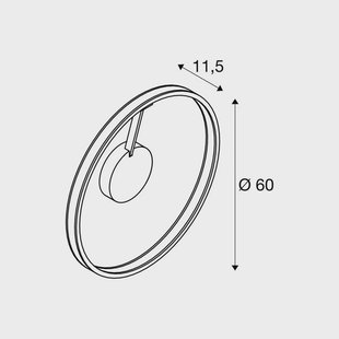 SLV LED plafondlamp One, Ø 60 cm, zwart, metaal, CCT