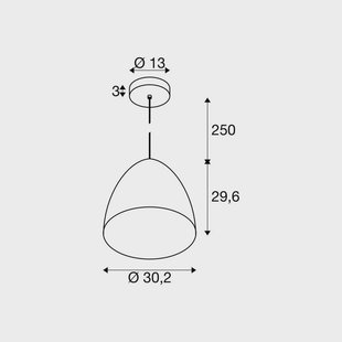 SLV hanglamp Para Cone, Ø 20 cm, zwart/goudkleurig