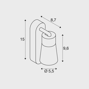 SLV wandlamp Puri 2.0 Cone, zwart, breedte 15 cm, metaal
