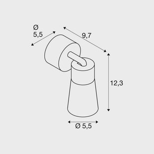 SLV plafondlamp Puri 2.0 Cone, grijs, Ø 5 cm, metaal