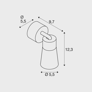 SLV plafondlamp Puri 2.0 Cone, zwart, Ø 5 cm, metaal