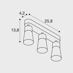 SLV plafondlamp Puri 2.0 Cone, grijs, lengte 26 cm, 3-lamps.