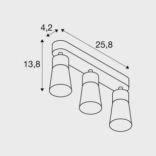 SLV plafondlamp Puri 2.0 Cone zwart/goudkleurig 26 cm 3-lamps