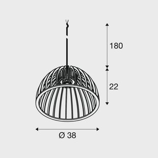 SLV hanglamp Wud, hout licht, Ø 38 cm, hout