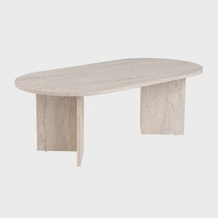 Calicosy - Ovale salontafel B119 cm - IRIS - Travertijneffect Calicosy - Ovale salontafel B119 cm - IRIS - Travertijneffect