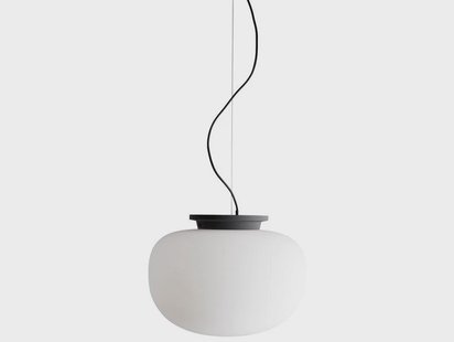 Supernate hanglamp Ø38 Opal White/Black FRANDSEN - Woonkamer - Designer - Glas - 1 lamp