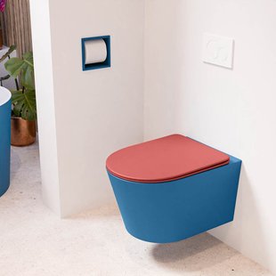 MONDIAZ LAVIE hangend toilet single fire rimless diepspoel Jeans, Toiletzitting met quick-release & softclose Fire