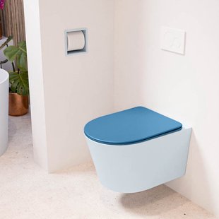 MONDIAZ LAVIE hangend toilet single fire rimless diepspoel Clay, Toiletzitting met quick-release & softclose Jeans MONDIAZ LAVIE hangend toilet single fire rimless diepspoel Clay, Toiletzitting met quick-release & softclose Jeans