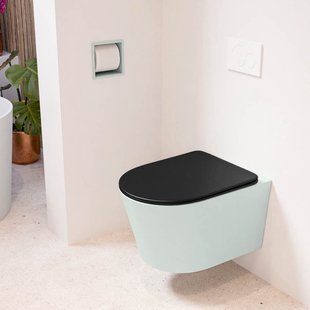 MONDIAZ LAVIE hangend toilet single fire rimless diepspoel Greey, Toiletzitting met quick-release & softclose Urban