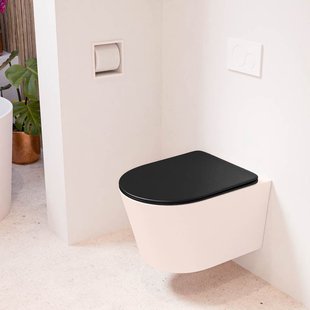 MONDIAZ LAVIE hangend toilet single fire rimless diepspoel Rosee, Toiletzitting met quick-release & softclose Urban