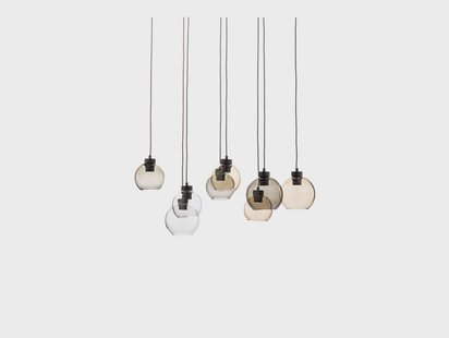 Cubus 8 hanglamp Clear/Smoke/Amber TK Lighting - Woonkamer - Modern - Glas - Meerdere lampen