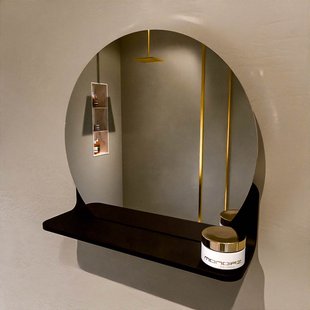 MONDIAZ SPOT spiegel rond 40cm met Spiegelplanchet kleur Urban.