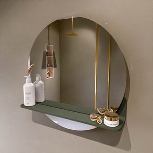 MONDIAZ SPOT spiegel rond 60cm met Spiegelplanchet kleur Army. MONDIAZ SPOT spiegel rond 60cm met Spiegelplanchet kleur Army.