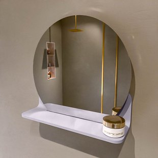 MONDIAZ SPOT spiegel rond 40cm met Spiegelplanchet kleur Cale.