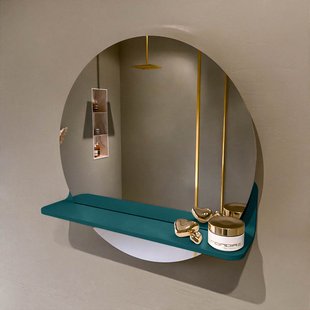 MONDIAZ SPOT spiegel rond 50cm met Spiegelplanchet kleur Smag.