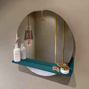 MONDIAZ SPOT spiegel rond 60cm met Spiegelplanchet kleur Smag.