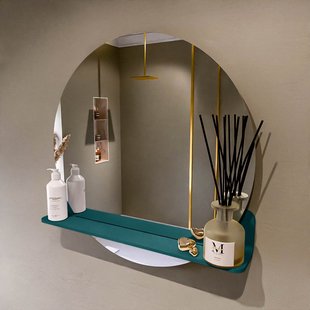 MONDIAZ SPOT spiegel rond 70cm met Spiegelplanchet kleur Smag.