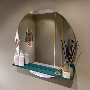 MONDIAZ SPOT spiegel rond 80cm met Spiegelplanchet kleur Smag.