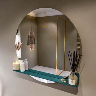 MONDIAZ SPOT spiegel rond 100cm met Spiegelplanchet kleur Smag.