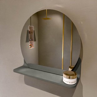 MONDIAZ SPOT spiegel rond 40cm met Spiegelplanchet kleur Smoke.