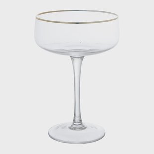 Champagnecoupe gouden rand - transparant - 220 ml