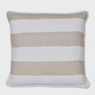 Riviera Maison - RM Striped Pillow sand 45x45 - Zand