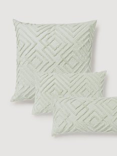 Katoenen perkal kussensloop Phil met getufte decoratie