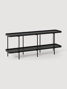 Lage houten wandkast Renee ZWART