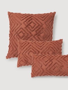 Katoenen perkal kussensloop Phil met getufte decoratie