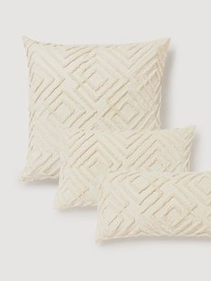 Katoenen perkal kussensloop Phil met getufte decoratie