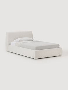 Boucl&eacute; eenpersoonsbed Cloud met opbergruimte