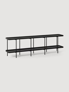 Lage houten wandkast Renee ZWART 2