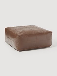 Handgemaakt leren vloerkussen Raven