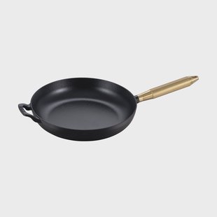 STAUB Buster & Punch koekenpan gietijzer zwart Ø28 cm Messinghandgreep