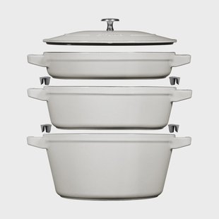 STAUB Staub kook- en pannenset stapelbaar 5-delig White truffel