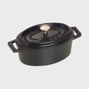 STAUB Staub La Cocotte ovale minipan gietijzer 0,25 L Zwart