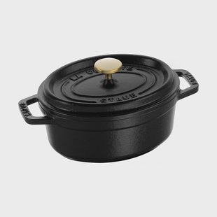 STAUB Staub La Cocotte ovale pan gietijzer 0,6 L Zwart