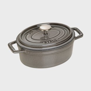 STAUB Staub La Cocotte ovale pan gietijzer 1 L Grafietgrijs