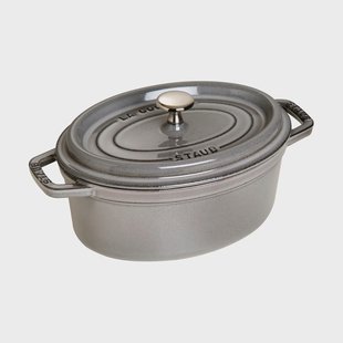 STAUB Staub La Cocotte ovale pan gietijzer 2,35 L Grafietgrijs