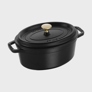 STAUB Staub La Cocotte ovale pan gietijzer 2,35 L Zwart