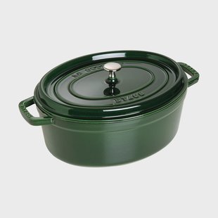 STAUB Staub La Cocotte ovale pan gietijzer 5,5 L Basilicumgroen