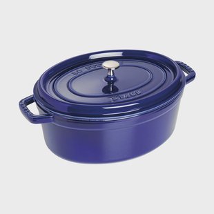 STAUB Staub La Cocotte ovale pan gietijzer 5,5 L Donkerblauw STAUB Staub La Cocotte ovale pan gietijzer 5,5 L Donkerblauw